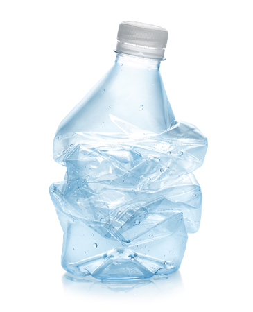 Crushed plastic bottle