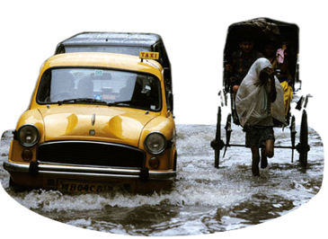 India, West Bengal, Calcutta (Kolkata), monsoon