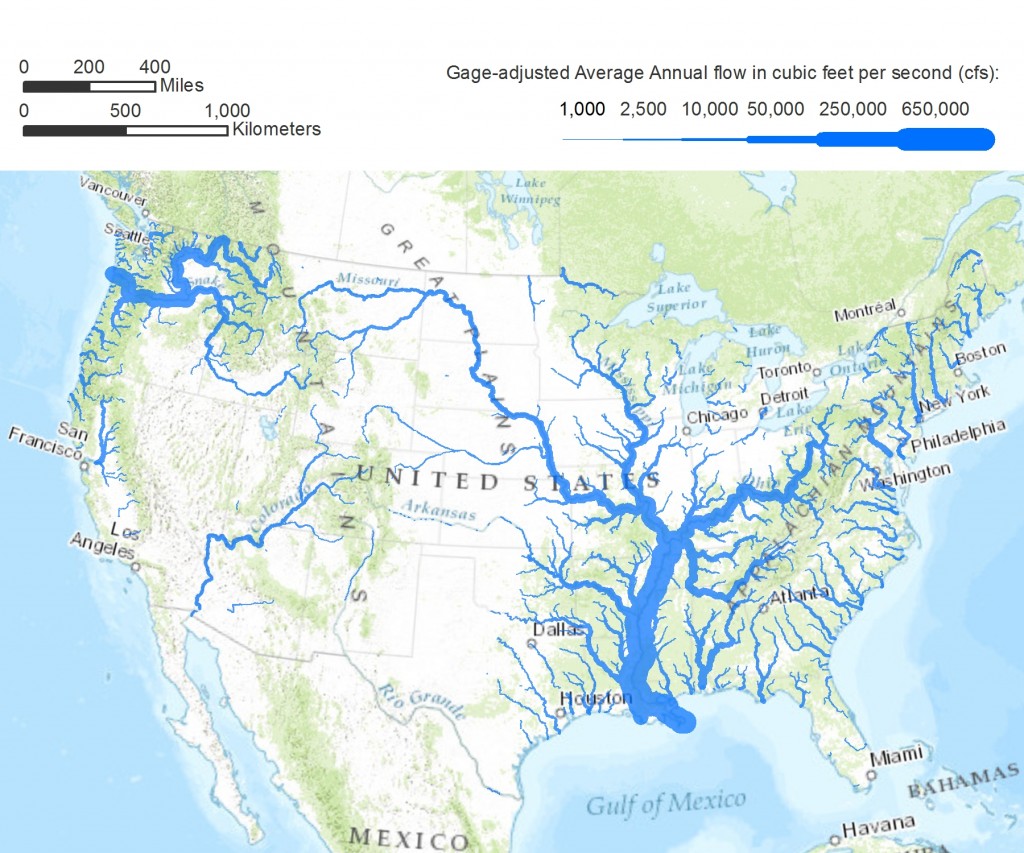 Lakes And Rivers Map Of The United States Gis Geography