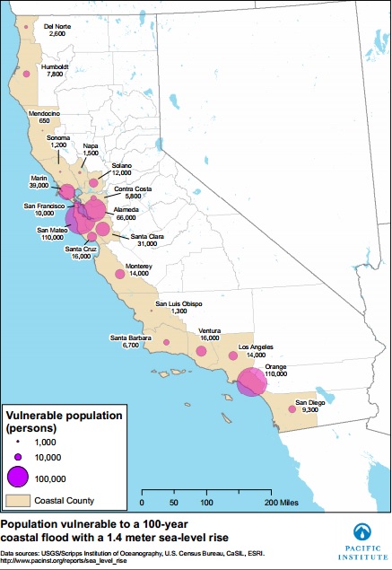 The Impacts of Sea-Level Rise on the California Coast: Thematic Maps ...